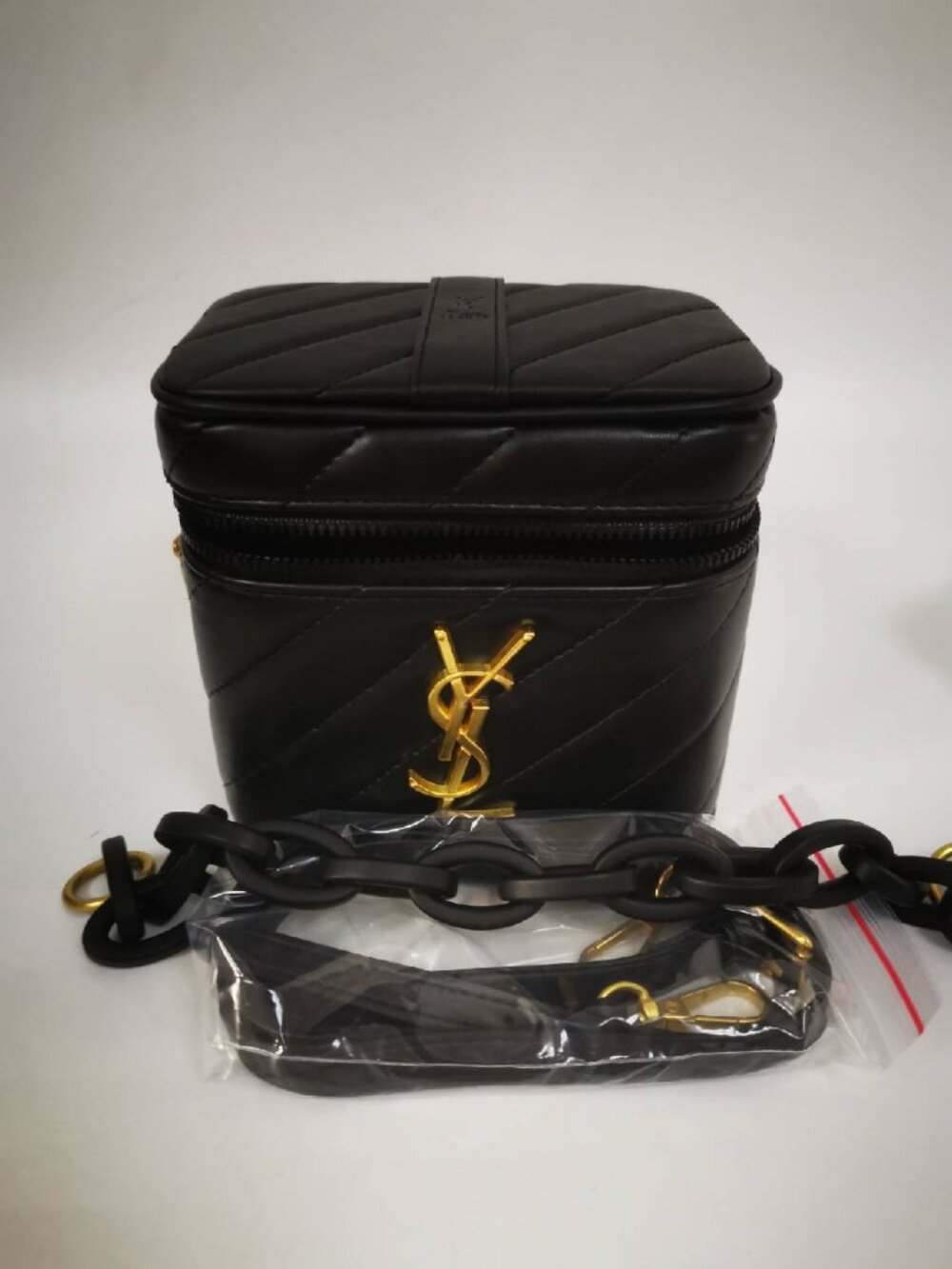 Pre-owned YSL Black Box Handbag Shoulder Bag Crossbody Cosmetic Bag